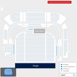 the blue sections are where there are available wheelchair accessible spaces