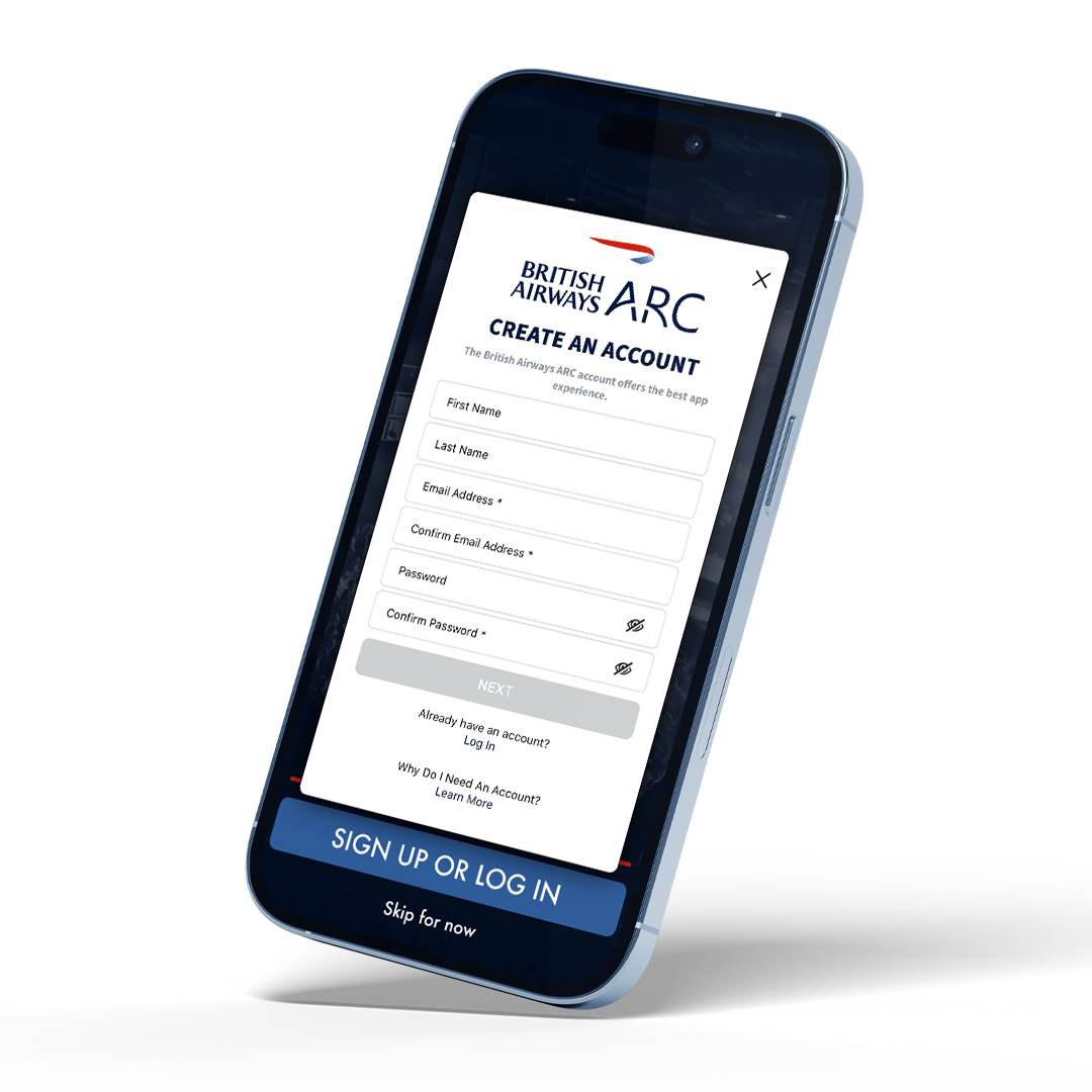 Overview of British Airways ARC Venue App profile