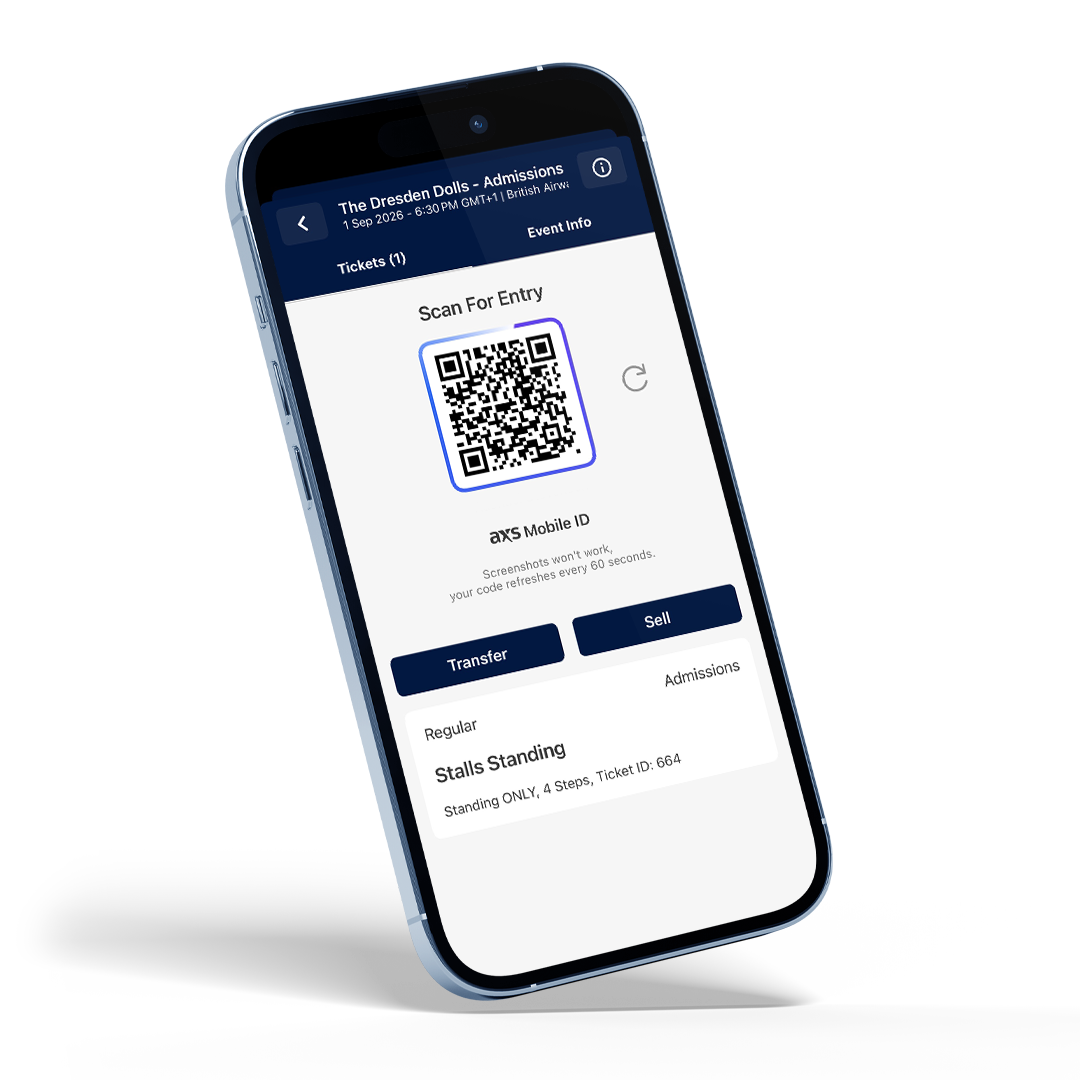 iPhone displaying a test ticket
